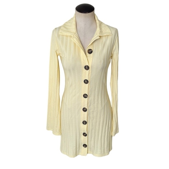 Reformation Benton Knitted Dress in Yellow XS - Picture 4 of 9